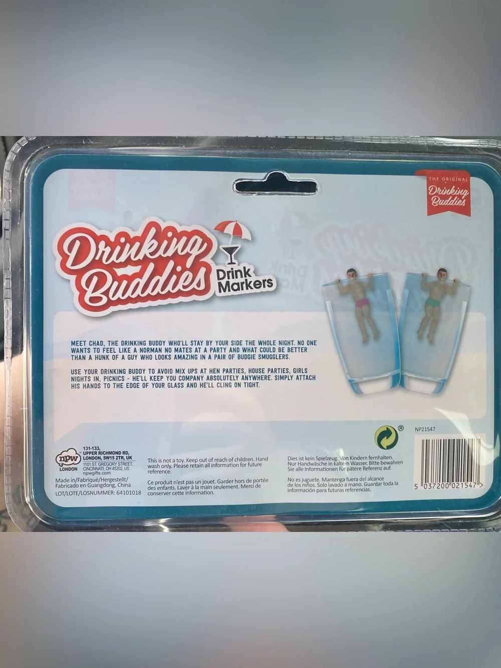 The Original Drinking Buddies Drink Markers - Multicolor Set Chad Brad Mitch